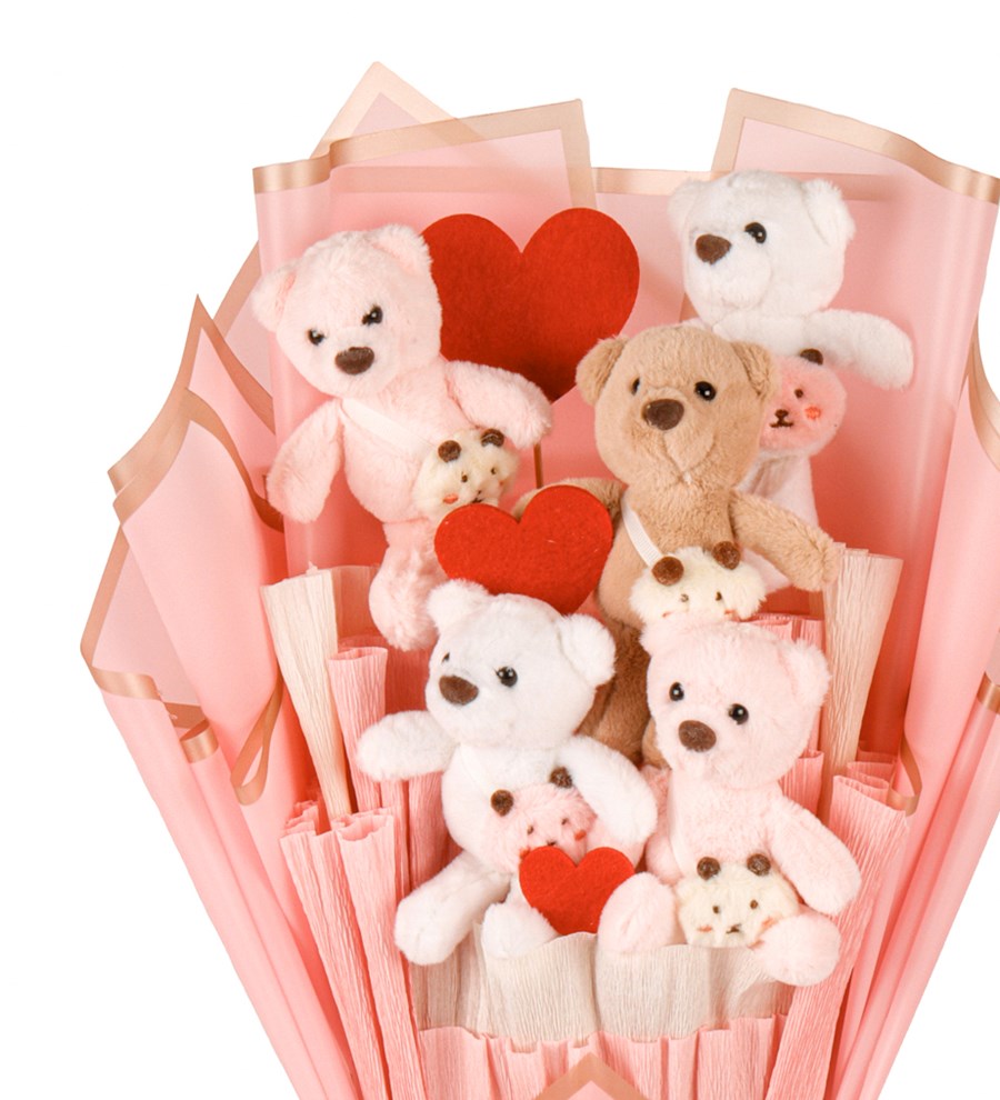 Pink Serisi - Çantalı Peluş Ayıcık Buketi