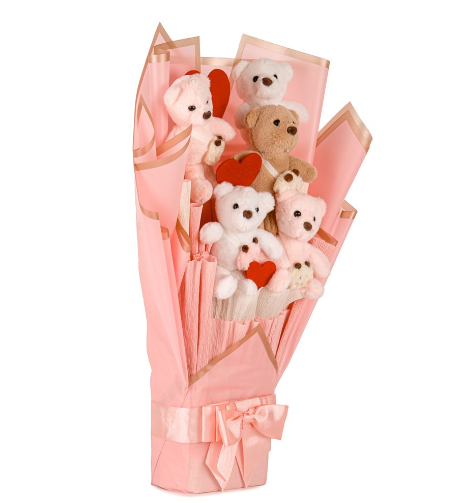Pink Serisi - Çantalı Peluş Ayıcık Buketi