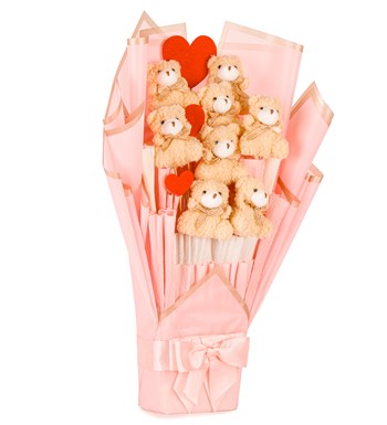 Pink Serisi - Peluş Ayıcık Buketi