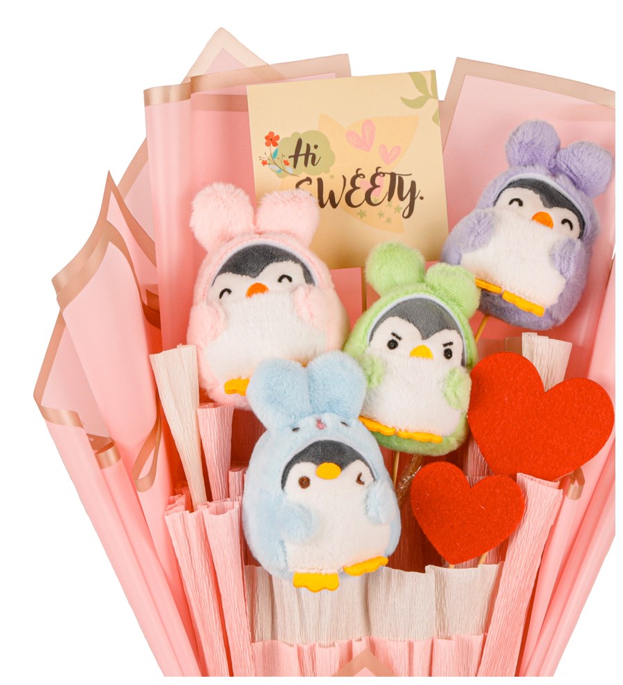 Pink Serisi - Sevimli Penguenler Buketi