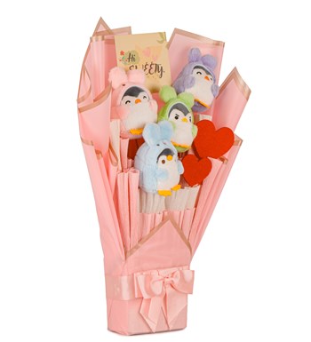 Pink Serisi - Sevimli Penguenler Buketi