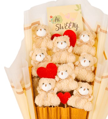 Yellow Serisi - Peluş Ayıcık Buketi