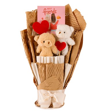 Little Kraft Serisi - Best Friends Alyanak Peluş Ayıcık Buketi
