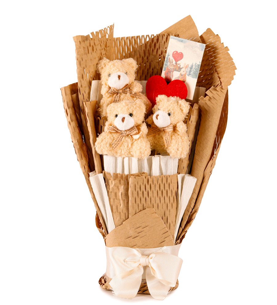 Little Kraft Serisi - Sevimli Peluş Ayıcıklar Buketi