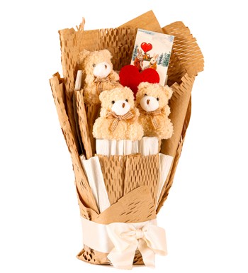 Little Kraft Serisi - Sevimli Peluş Ayıcıklar Buketi