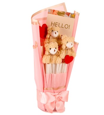 Little Pink Serisi - Peluş Ayıcık Buketi