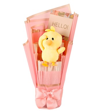 Little Pink Serisi - Peluş Civciv Buketi