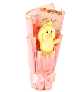 Little Pink Serisi - Peluş Civciv Buketi