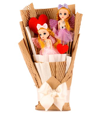 Little Kraft Serisi - Kanatlı Elbiseli Bebek Buketi