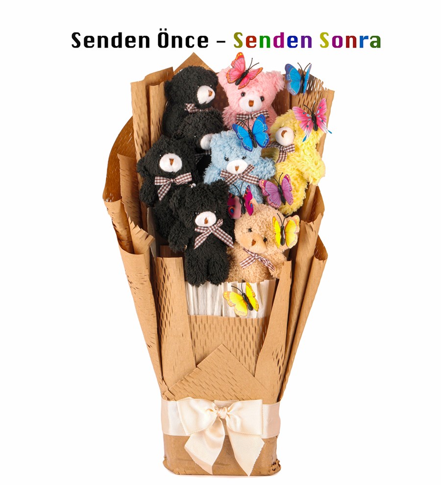 Kraft Serisi - Senden Önce Senden Sonra Peluş Ayıcık Buketi