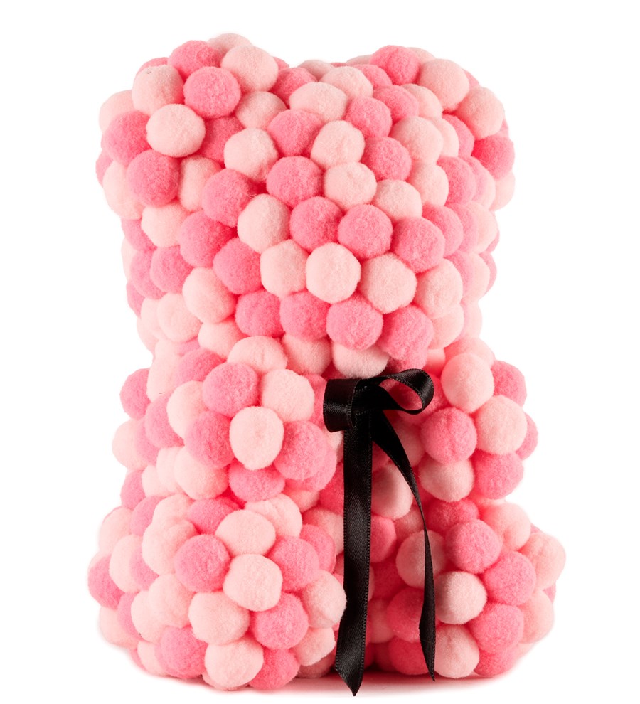 Little Teddy Pompom Bear - Pembe Mix Ponpon Ayıcık