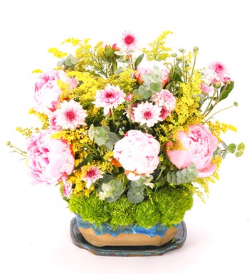 Art of Ceramic Series - Mix Şakayık (Peony) ve Krizantem Tasarım 