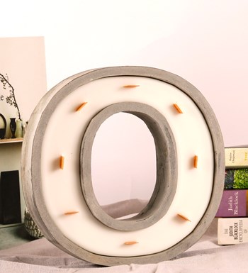 %100 Doğal Soya Wax Kişiye özel Büyük O Harfi Mum – Sandal wood
