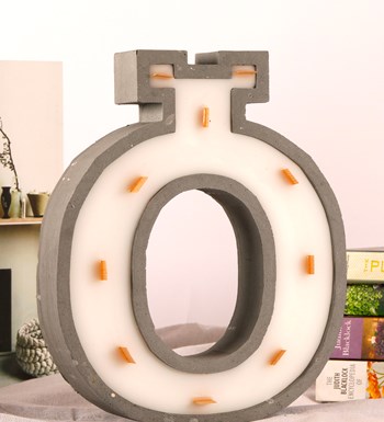 %100 Doğal Soya Wax Kişiye özel Büyük Ö Harfi Mum – Sandal wood