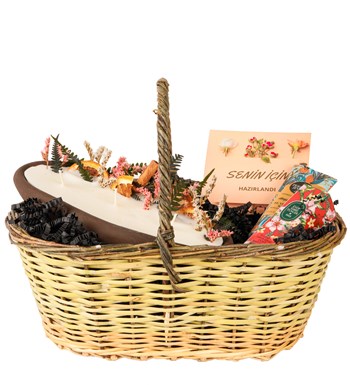 Senin İçin Hazırlandı - Natural Soya Wax Mum Hediye Sepeti