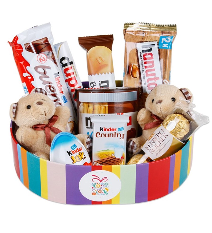 Mini Peluşlu Gökküşağı Çikolata Kutusu