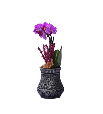 Vase in Ottoman Serisi Mini Mor Orkide Kişiye Özel