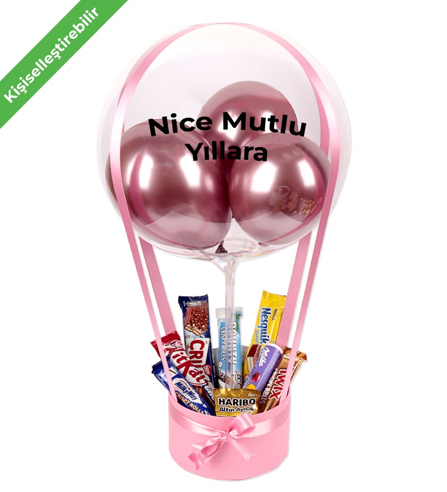 Balonlu Çikolata Kutusu v2 Pembe