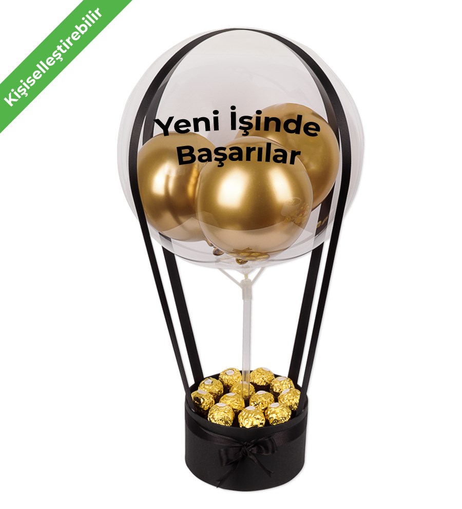 Balonlu Rocher Çikolatalı Siyah Kutu