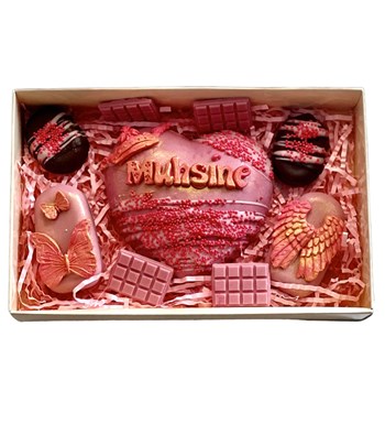 Pembe Heart Box Çikolata Kutusu