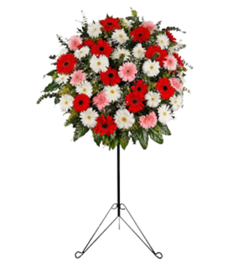 Renkli Gerbera Ferforje Aranjmanı