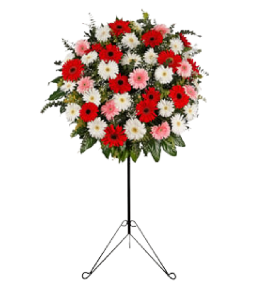 Renkli Gerbera Ferforje Aranjmanı