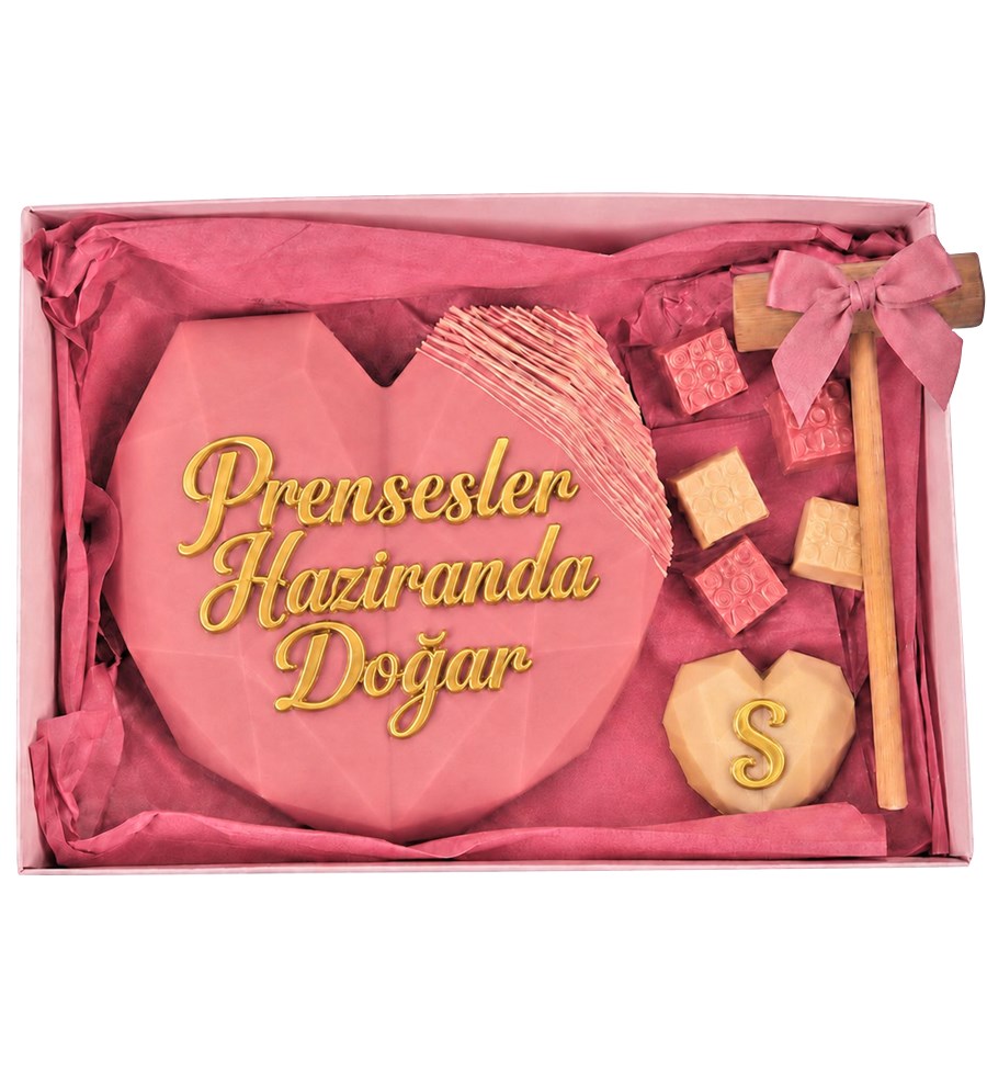 Pembe Kalp Pinyata Çikolata Büyük Kutu