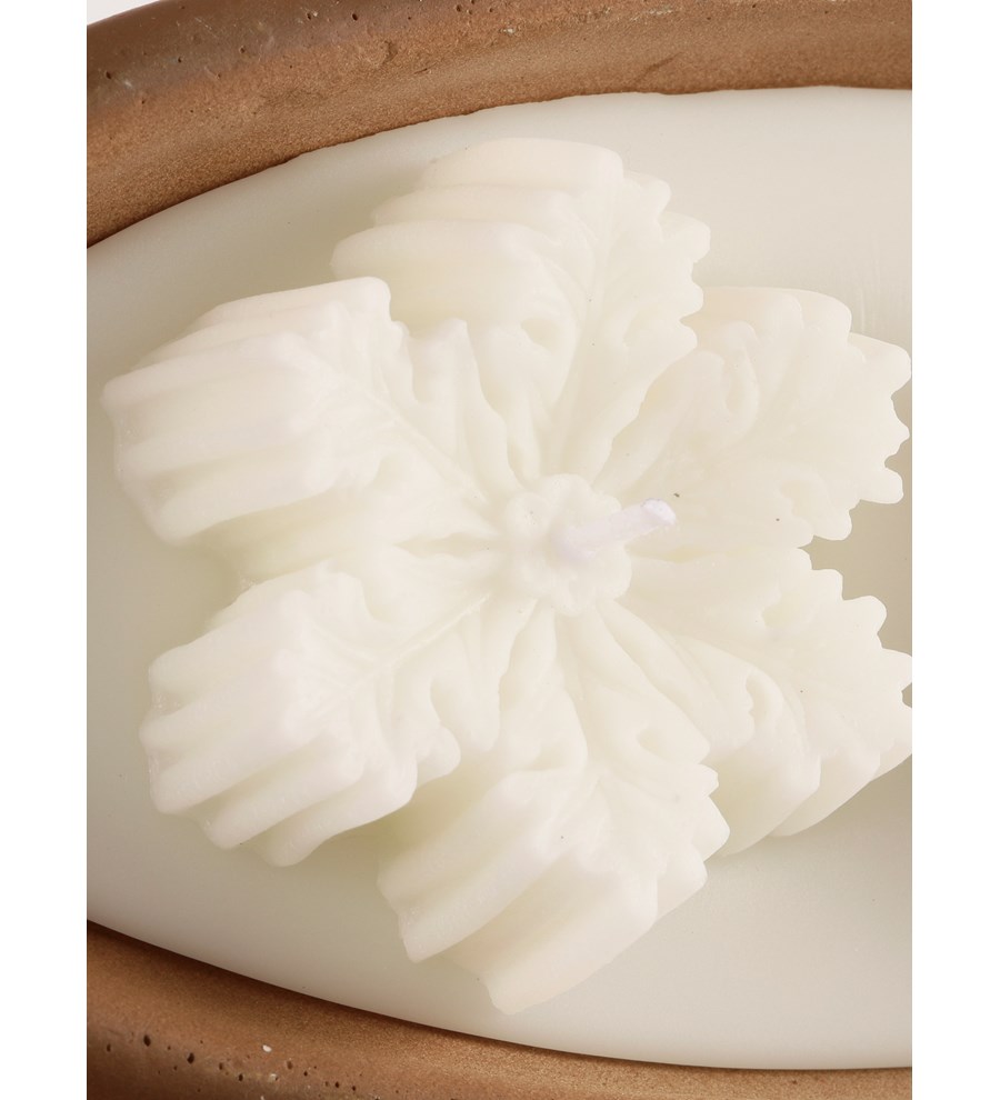%100 Doğal Soya Wax Dekoratif Saksıda Kar Tanesi Mum
