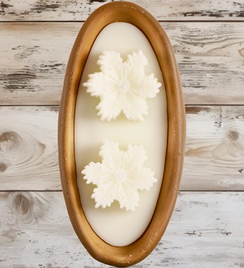 %100 Doğal Soya Wax Dekoratif Saksıda Kar Tanesi Mum