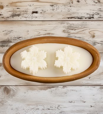 %100 Doğal Soya Wax Dekoratif Saksıda Kar Tanesi Mum