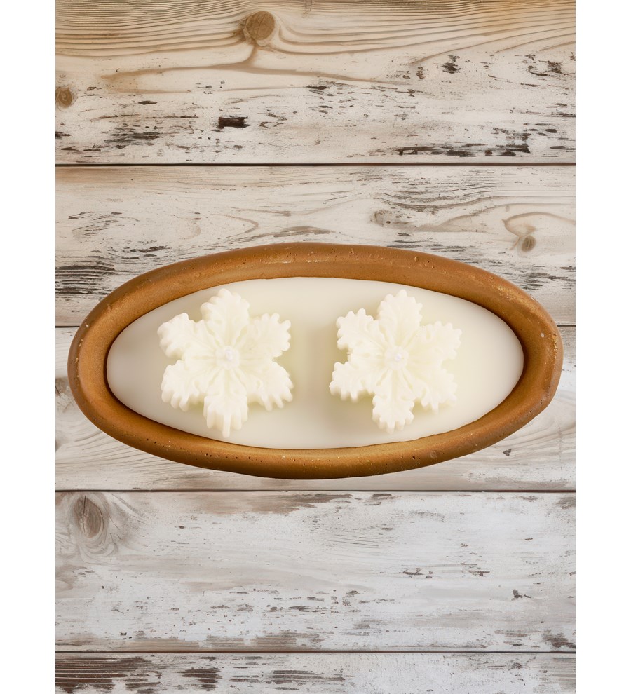 %100 Doğal Soya Wax Dekoratif Saksıda Kar Tanesi Mum