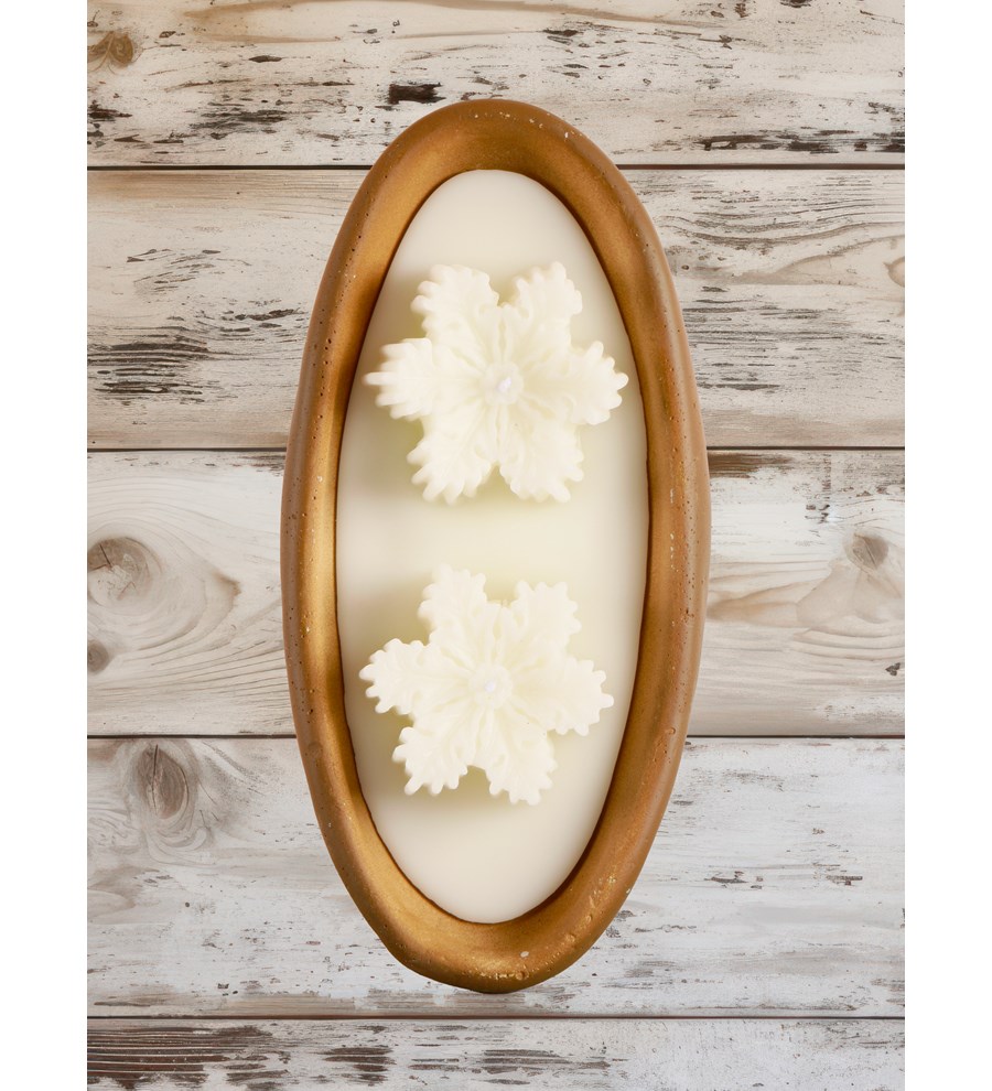 %100 Doğal Soya Wax Dekoratif Saksıda Kar Tanesi Mum