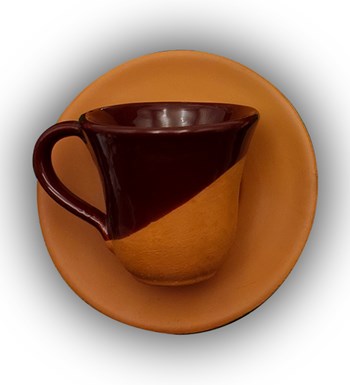 Yılbaşı Temalı Kişiye Özel Beyaz Metal Mum & Mini Çam Ağacı & Sırlı Çömlek Fincan & Kahve Yanı Su Bardağı & Türk Kahvesi Hediye Seti