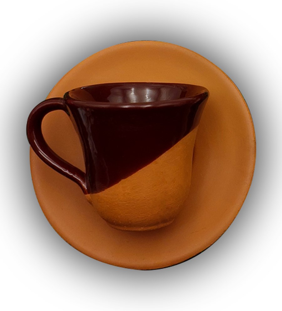 Yılbaşı Temalı Kişiye Özel Beyaz Metal Mum & Mini Çam Ağacı & Sırlı Çömlek Fincan & Kahve Yanı Su Bardağı & Türk Kahvesi Hediye Seti