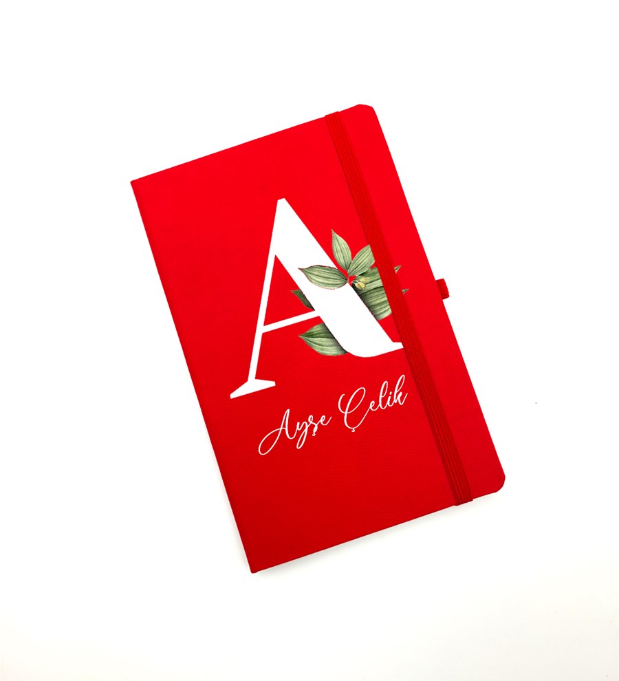 Sevgililer Günü Temalı Kişiye Özel Kırmızı Defter & Kırmızı Kupa & Beyaz Kalem Hediye Seti