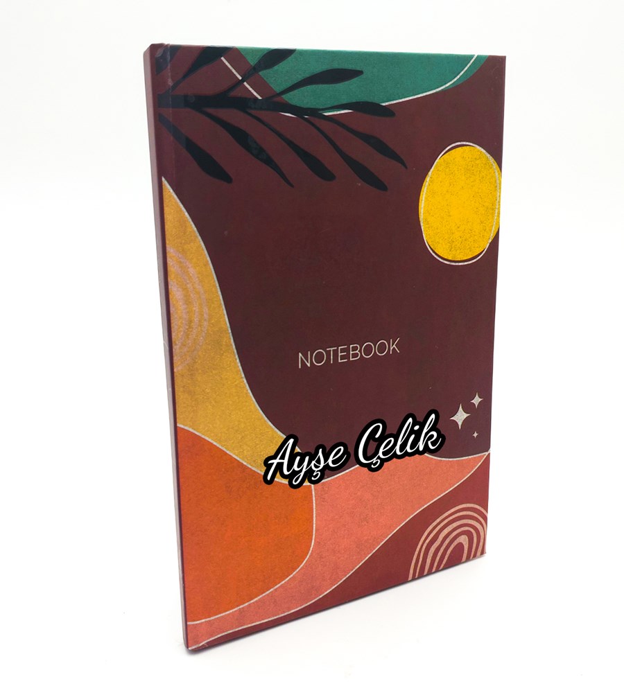 Kahverengi Fincan & Defter & Selamlıque Türk Kahvesi & Buhurdanlık & Kahve Yanı Cam Su Bardağı & Mum Hediye Seti