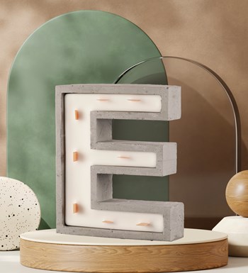 %100 Doğal Soya Wax Kişiye özel Büyük E Harfi Mum – Sandal wood