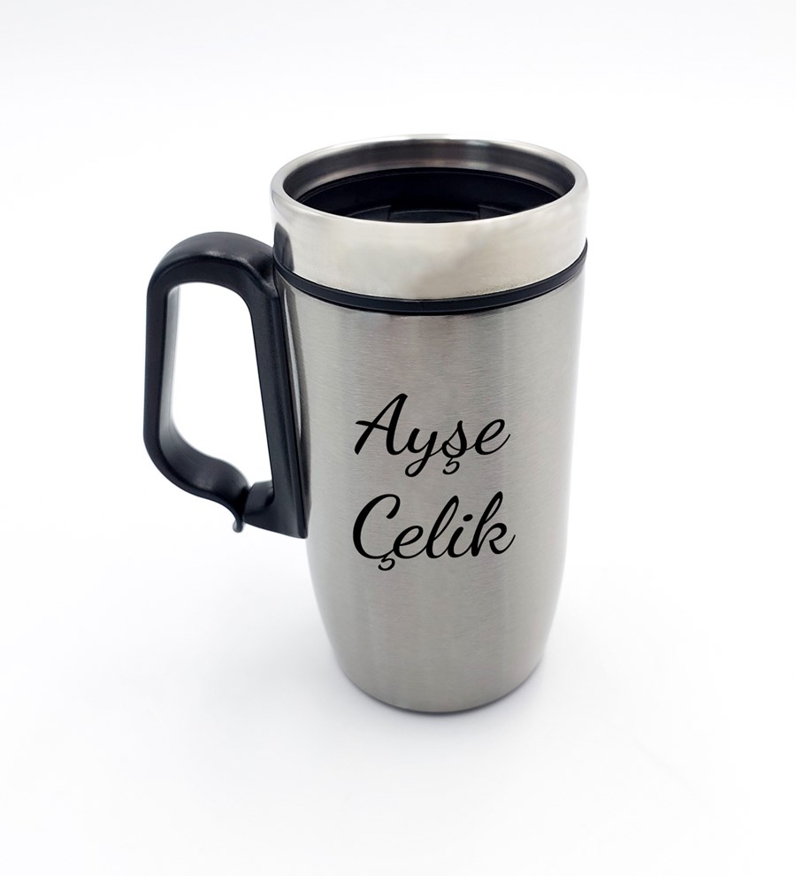 Kişiye Özel Çelik Bardak Termos & Defter & Plastik Kalem Hediye Seti