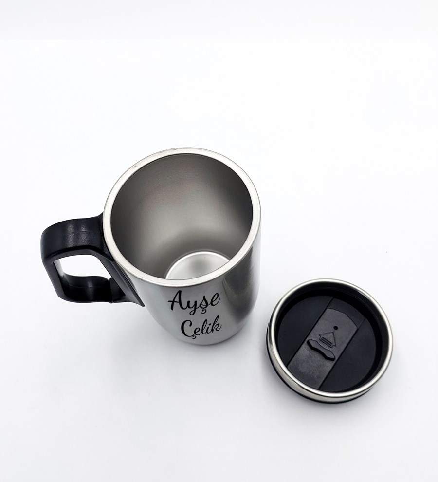 Kişiye Özel Çelik Bardak Termos & Defter & Plastik Kalem Hediye Seti