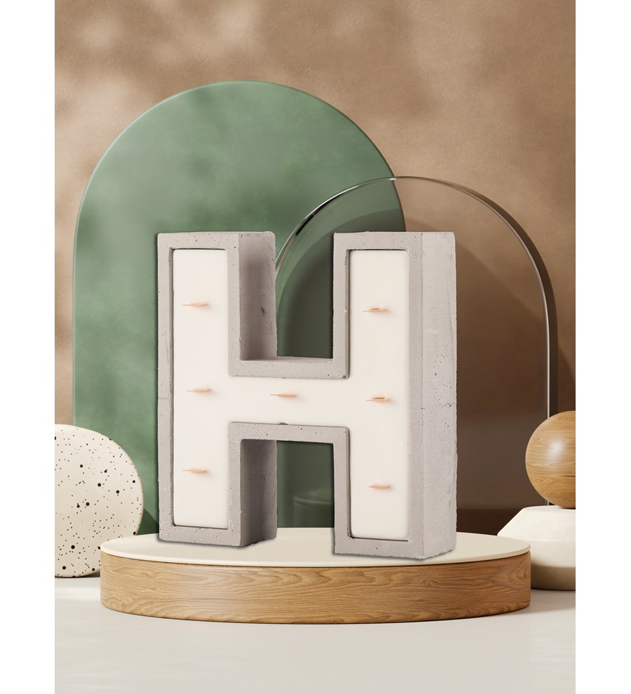 %100 Doğal Soya Wax Kişiye özel Büyük H Harfi Mum – Sandal wood