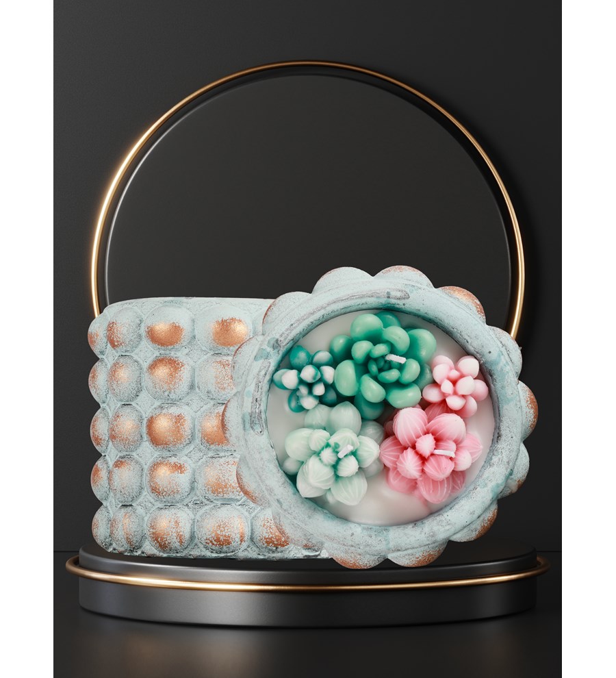 Doğal Soya Wax Sweet Candy Serisi Mix Sukulent Dekorafif Mum