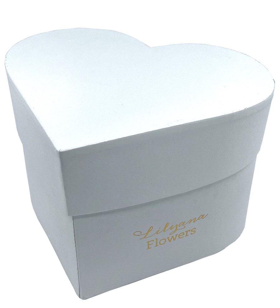Büyük Kalpli Beyaz Kutuda Ayıcıklı Lila Gül