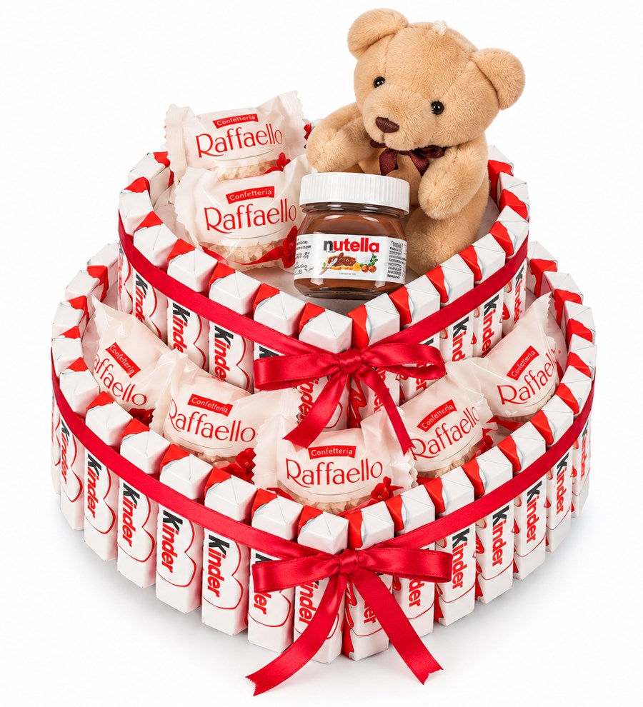 Kinder Raffaello Nutella ve Ayıcıklı Çift Katlı Çikolata