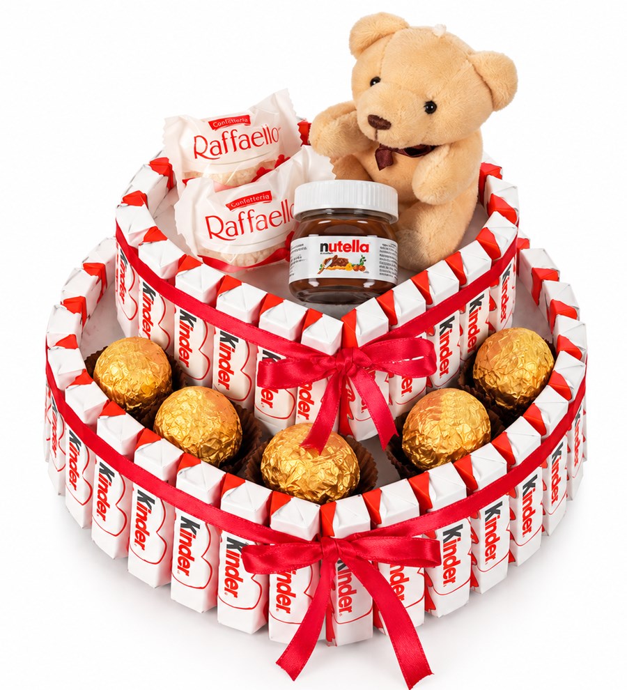 Kinder Raffaello Nutella ve Ayıcıklı Çikolata Buketi