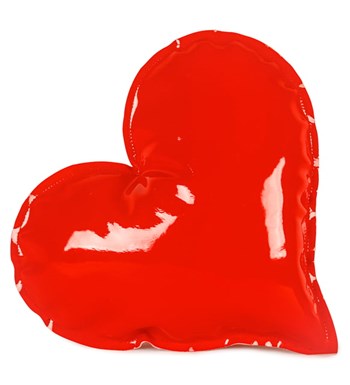 Kırmızı Rugan S Kalp Yastık ve Natural Soya Wax Mum Tasarım