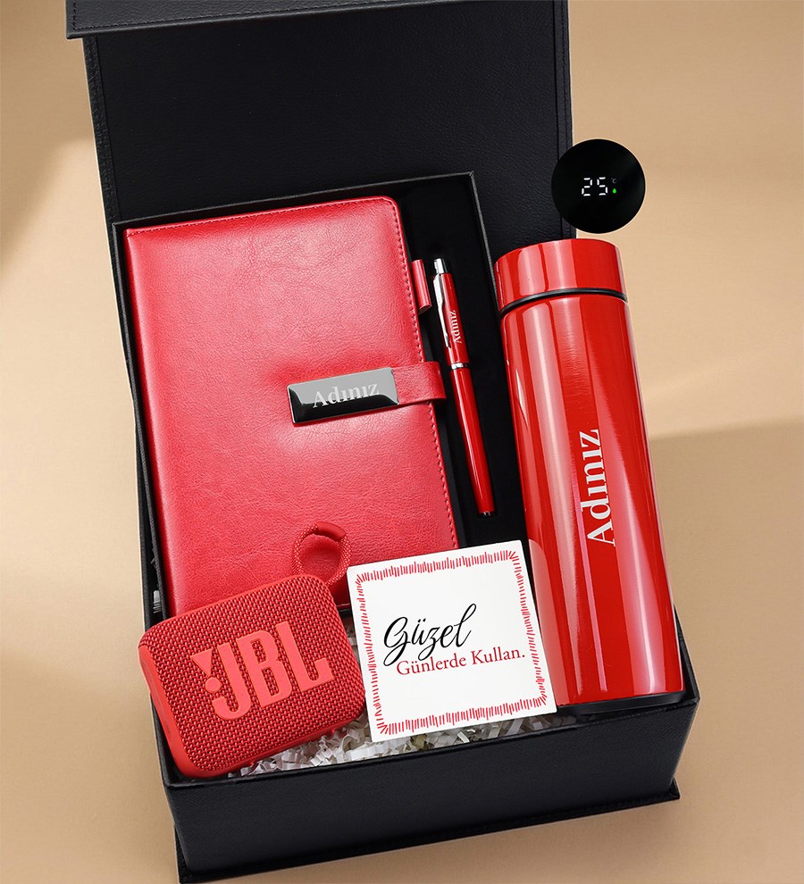 Defter Kalem Seti Dereceli Termos JBL Hoparlör Hediye Seti