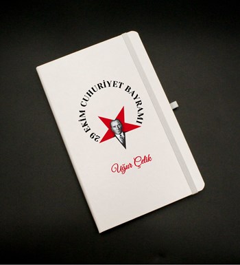 Kişiye Özel 29 Ekim Baskılı Beyaz Defter