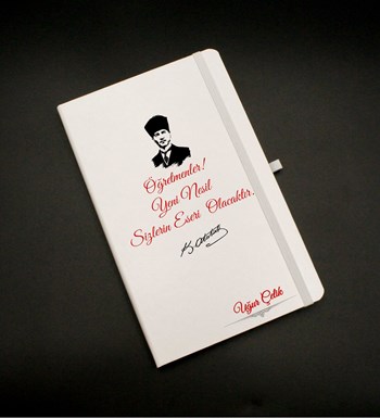 Kişiye Özel Atatürk Baskılı Beyaz Defter