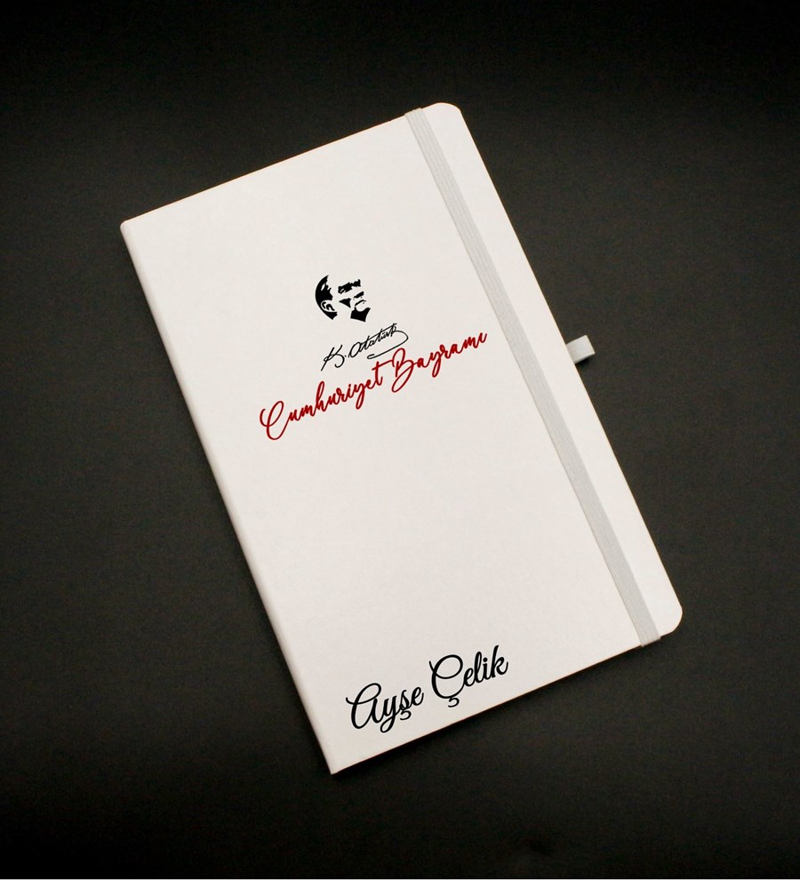 Kişiye Özel Cumhuriyet Bayramı Baskılı Beyaz Defter