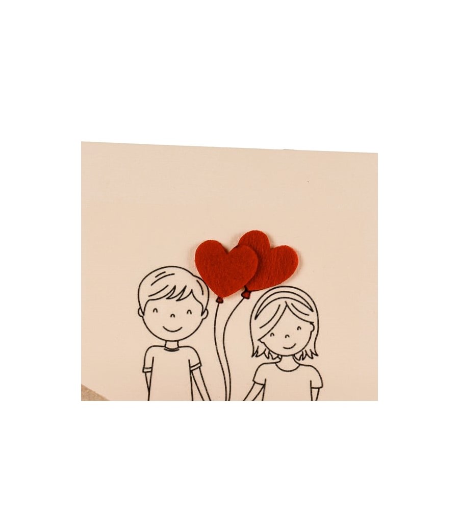 Kişiye Özel Keçe Harf Baskılı Mum ve Kalp Baskılı Hediye Kartı